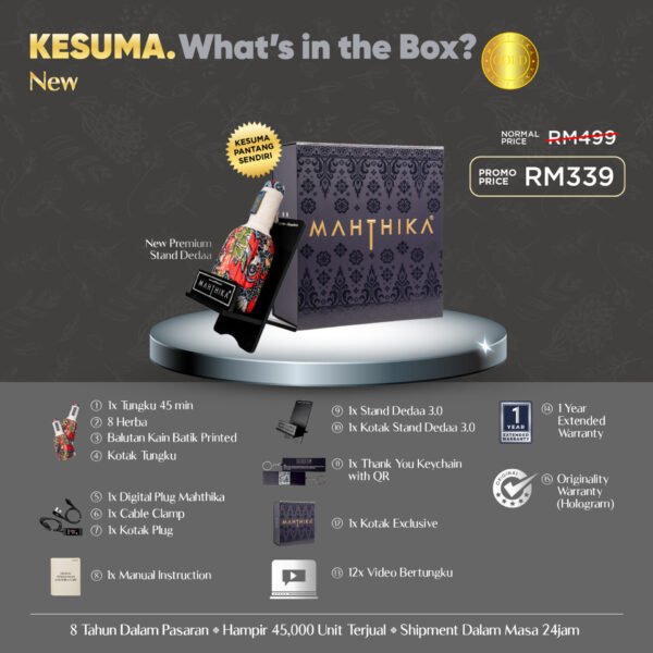 Tungku Elektrik Mahthika Set Kesuma Edisi Gold – 8 Secret Herba Mujarab - Image 2